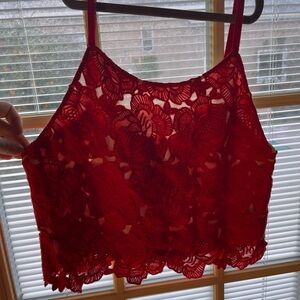 Vintage Red Alice and Olivia crop top